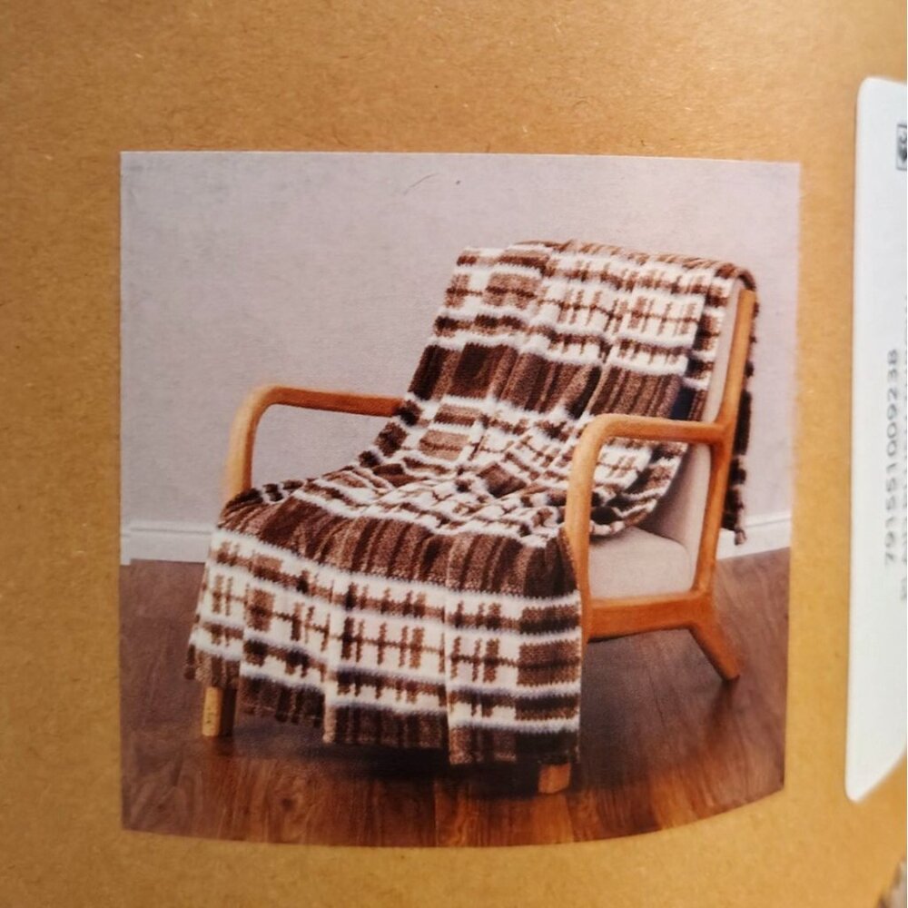 New Berkshire Blanket & Home Ecothread Throw Blanket, Brown Blue Cream Plaid